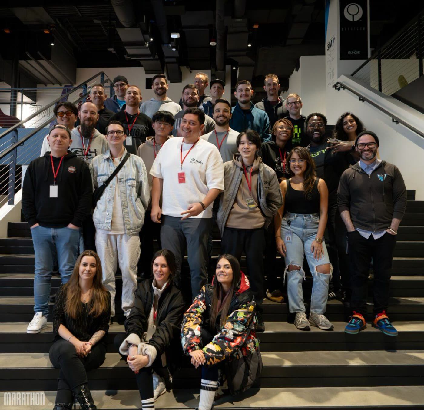 Fadi with the Bungie team at the Marathon playtest in Seattle