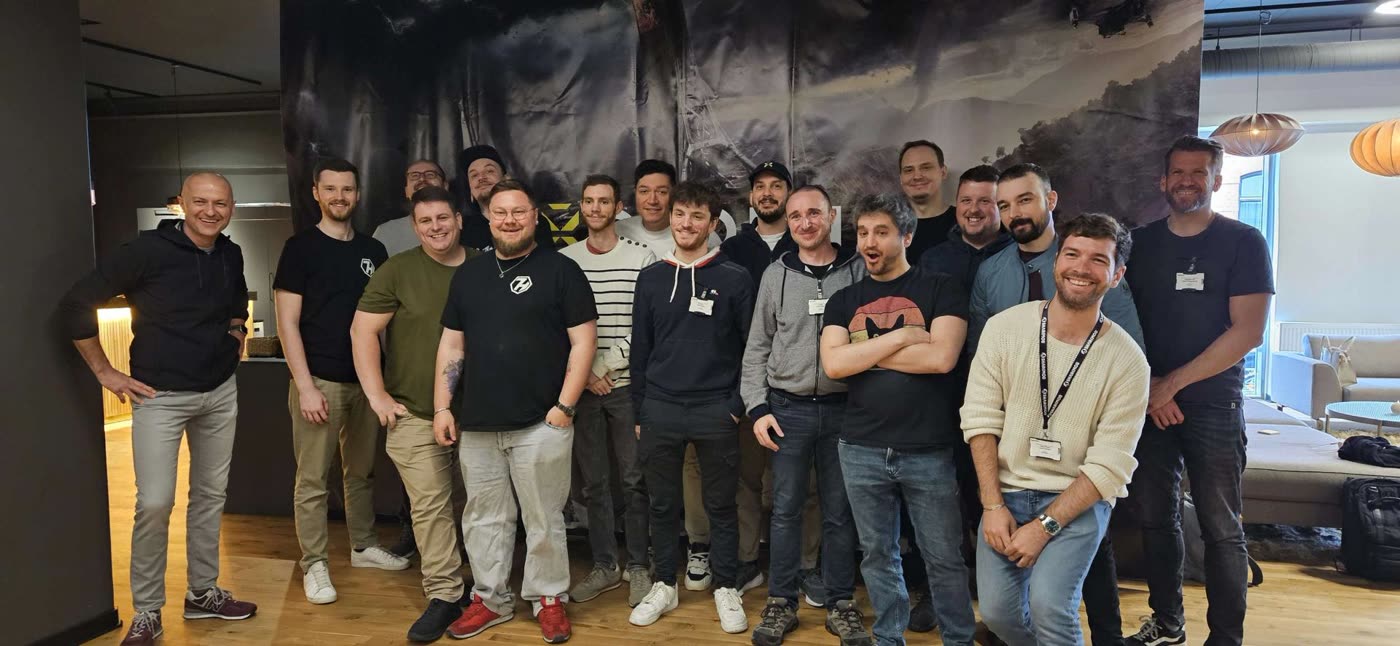 Fadi with the creators invited by Sharkmob to the Exoborne playtest in Malmö